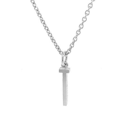 Billede af *Heiring initials vedhæng sølv rhodineret "T"