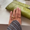 Billede af Studio Z "Fragments" ring forgyldt sølv m. rosa cz (str. 56)