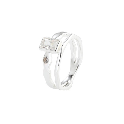 Billede af Aqua Dulce Edge ring sølv m. cz (str. 52-60)