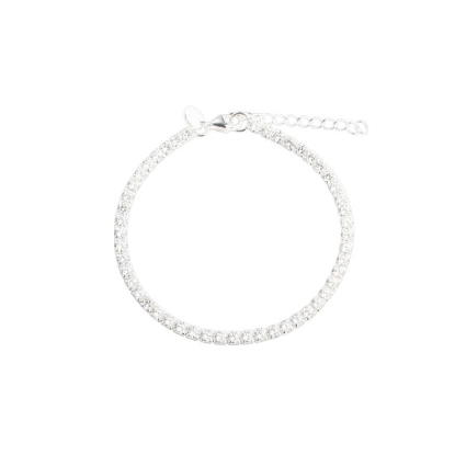 Billede af Aqua Dulce Tennis Big armbånd sølv m. cz (17 + 3 cm)