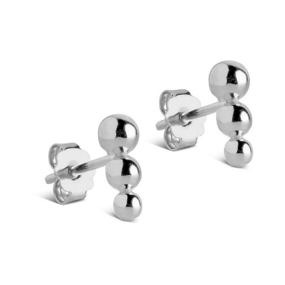 Billede af ENAMEL Copenhagen Trinity øreringe sølv