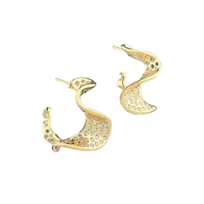 Billede af Aqua Dulce Darling Rhumba øreringe forgyldt sølv m. cz (25 mm)