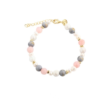 Billede af Aqua Dulce Gold Dust armbånd forgyldt sølv m. perler (17 + 3 cm)