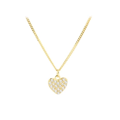 Billede af Aqua Dulce Darling Heart halskæde forgyldt sølv m. cz (42 + 3 cm)