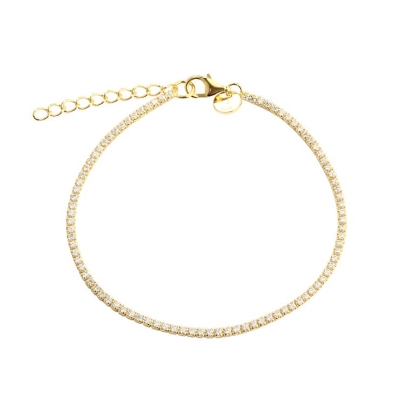 Billede af Aqua Dulce Tennis Small armbånd forgyldt sølv m. cz (17 + 3 cm)