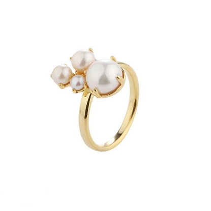 Billede af Aqua Dulce Bubbels ring forgyldt sølv m. fvp (str. 50-62)