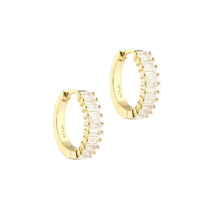 Billede af Aqua Philina Clear Hoop øreringe forgyldt sølv m. cz (15 mm)