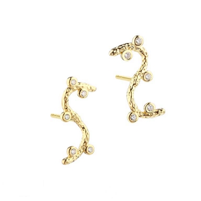 Billede af Aqua Dulce Barbara øreringe forgyldt sølv m. cz