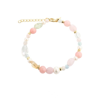 Billede af Aqua Dulce Breeze armbånd forgyldt sølv m. perler (17 + 3 cm)