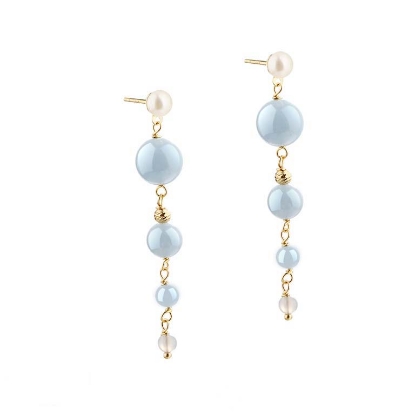 Billede af Aqua Dulce Sky Blue Ghita øreringe forgyldt sølv