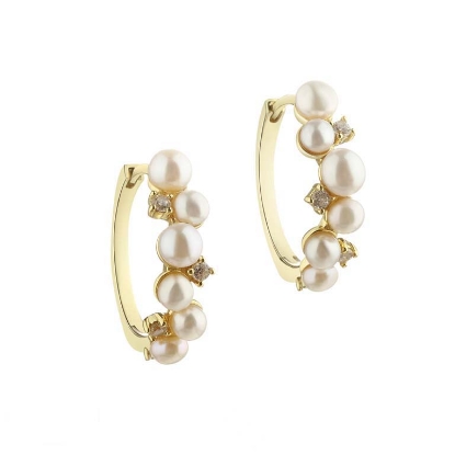 Billede af Aqua Dulce Darling Bubbels øreringe forgyldt sølv m. fvp + cz