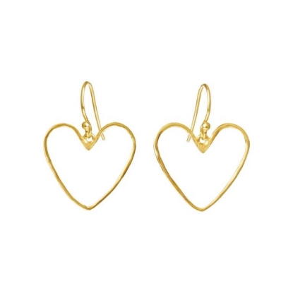 Billede af Susanne Friis Bjørner øreringe hjerter forgyldt sølv 20mm
