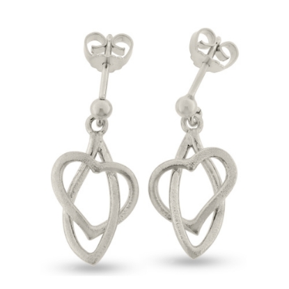 Billede af Ørehængere "Hugging Heart" 925s sølv