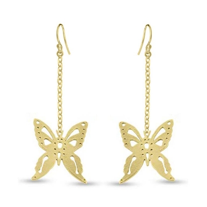 Billede af Øreringe sommerfugl 14 kt.