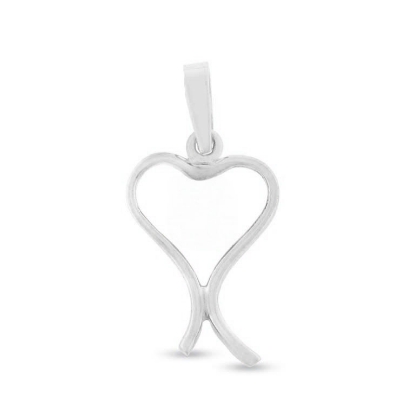 Billede af Vedhæng hjerte, åben rund tråd 14 kt. hvg.