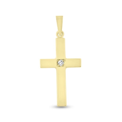 Billede af Vedhæng kors m/ sten 14 kt. fac. 3,9 gr. (prisen er excl. guld)