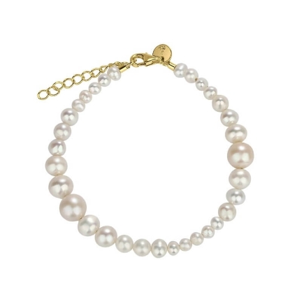 Billede af Aqua Dulce Perlette armbånd forgyldt sølv m. ferskvandsperler (16 + 3 cm)