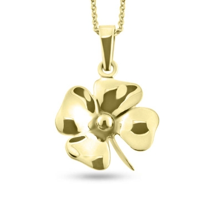 Billede af Vedhæng firkløver 14 kt. facon + 2,6 gr. (prisen er excl. guld)  (lille kugle i midten)