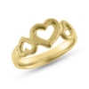 Billede af Ring "Hjertetrio" (hjertering) m. skinne 14 karat guld