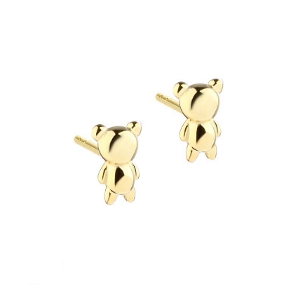 Billede af Aqua Dulce Tiny Teddy øreringe forgyldt sølv