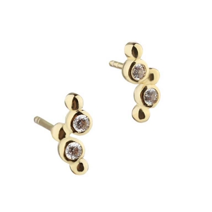 Billede af Aqua Dulce Candee øreringe forgyldt sølv m. cz