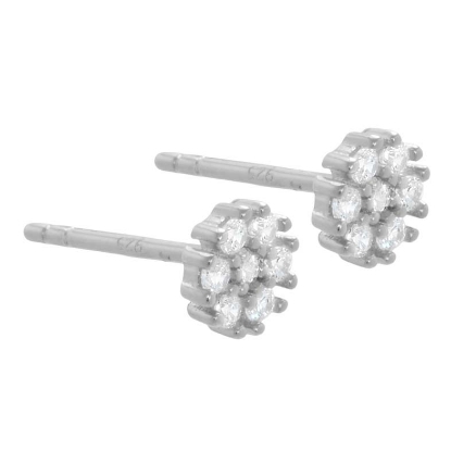 Billede af Aqua Dulce Flower øreringe sølv m. cz