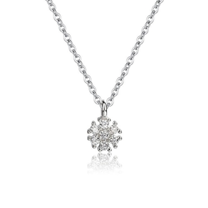 Billede af Aqua Dulce Flower halskæde sølv m. cz (40 + 3 cm)