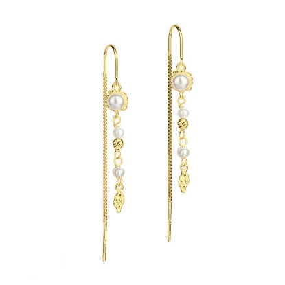 Billede af Aqua Dulce Pearl Mila øreringe forgyldt sølv m. fvp