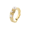 Billede af Aqua Dulce Ruffle Pearl ring forgyldt sølv m. fvp (str. 52)