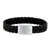 Billede af SON of NOA armbånd stål sort kalveskind (19 cm)