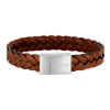 Billede af SON of NOA armbånd stål brun kalveskind (19 cm)