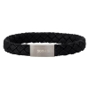 Billede af SON of NOA armbånd stål sort kalveskind (21 cm)
