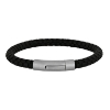 Billede af SON of NOA armbånd stål sort kalveskind (19 cm)
