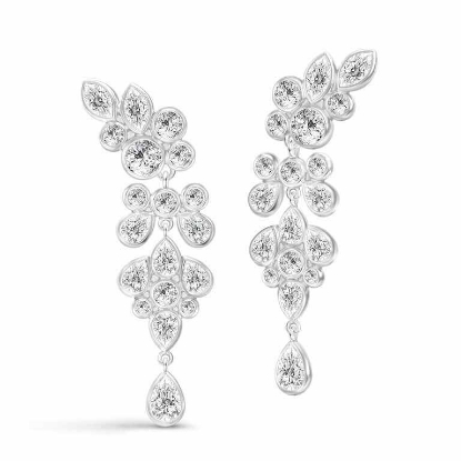 Billede af Julie Sandlau White Wisteria Chandelier øreringe sølv m. cz