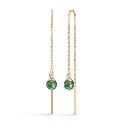 Billede af Julie Sandlau Berry Chain Turmalin øreringe forgyldt sølv m. krystal + cz