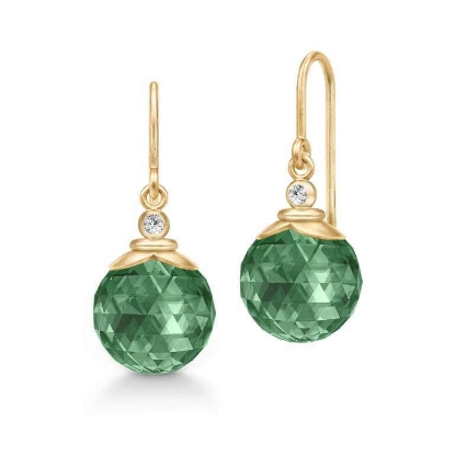 Billede af Julie Sandlau Berry Turmalin øreringe forgyldt sølv m. krystal + cz