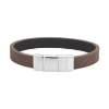 Billede af SON of NOA armbånd stål brun kalveskind (20+1 cm)
