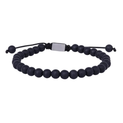 Billede af SON of NOA armbånd stål m. mat onyx sten (19-25 cm)