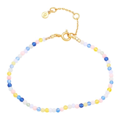 Billede af Hultquist Paisley armbånd forgyldt sølv m. perler (16+3 cm)