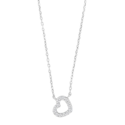 Billede af NOA Kids børnehalskæde sølv m. hjertevedhæng + cz (38+3 cm)