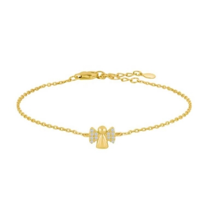 Billede af NOA Kids børnearmbånd engel forgyldt sølv m. cz (15+3 cm)