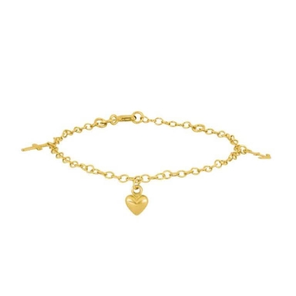 Billede af NOA Kids børnearmbånd forgyldt sølv m. tro, håb og kærlighed (15+2 cm)