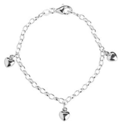 Billede af NOA Kids børnearmbånd sølv m. hjerter (17 cm)