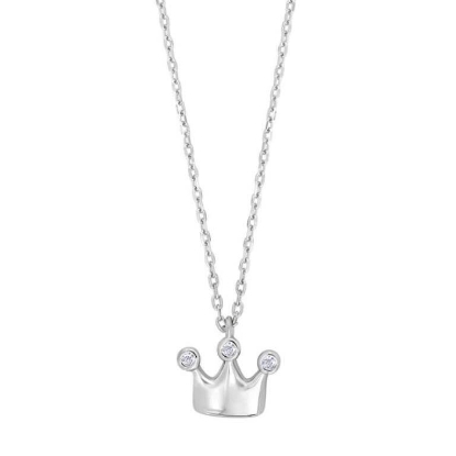 Billede af NOA Kids børnehalskæde krone sølv m. cz (38+3 cm)