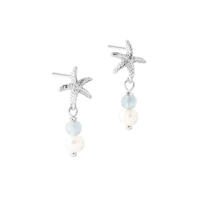 Billede af Aqua Dulce Stella Blue øreringe sølv m. fvp + cz
