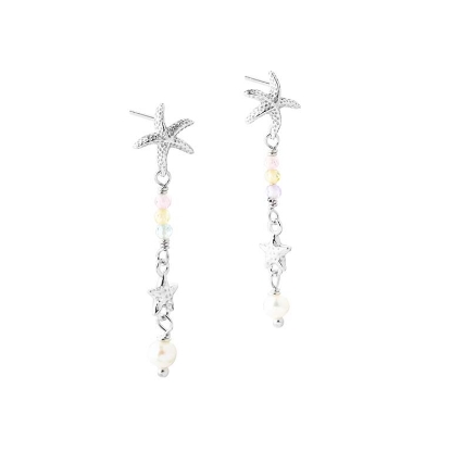 Billede af Aqua Dulce Stella Splash øreringe sølv m. cz + fvp