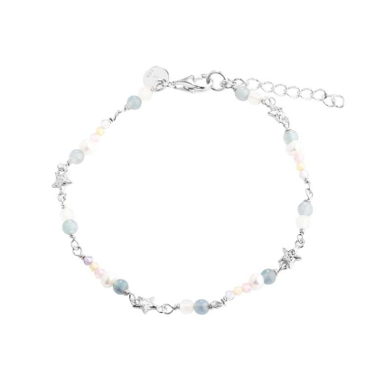 Billede af Aqua Dulce Stella armbånd sølv m. cz + perler (17 + 3 cm)