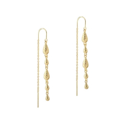 Billede af Aqua Dulce Cappa Earthread øreringe forgyldt sølv