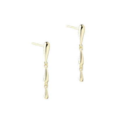 Billede af Aqua Dulce Shiny Drop Long øreringe forgyldt sølv