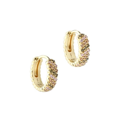 Billede af Aqua Dulce Blush Hoop øreringe forgyldt sølv m. cz - 16 mm